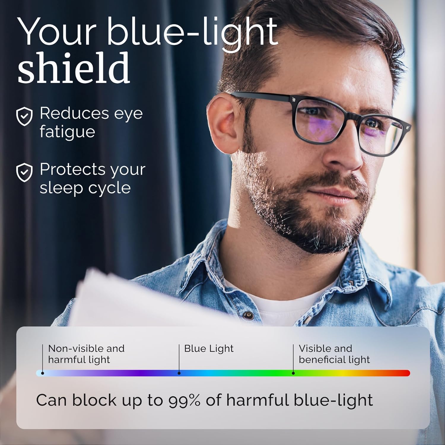 Blue Blocking Computer Glasses comfortable frame design