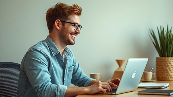 A Happy person after using with clean formatted text with no errors.